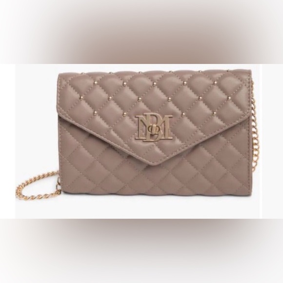 Badgley Mischka Handbags - Badgley Mischka Diamond Quilt Convertible Crossbody - Taupe